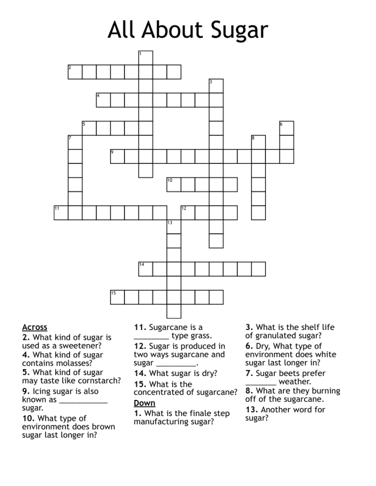 Brown Sugar Crossword Clue